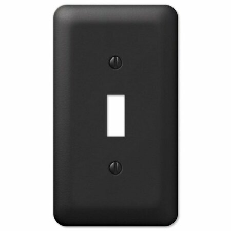 AMERELLE Devon Wallplate, 5 in L, 2-13/16 in W, 1 -Gang, Steel, Black 935TBK